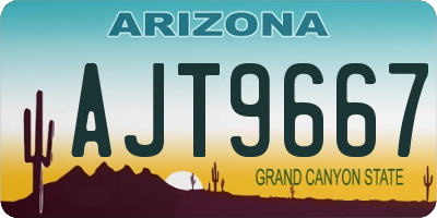 AZ license plate AJT9667