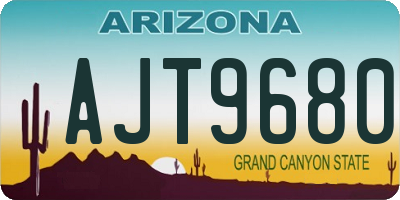 AZ license plate AJT9680