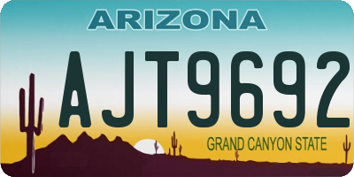AZ license plate AJT9692