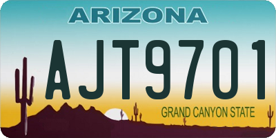 AZ license plate AJT9701