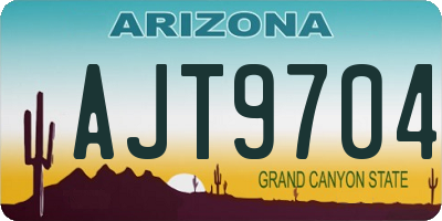 AZ license plate AJT9704