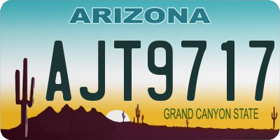 AZ license plate AJT9717