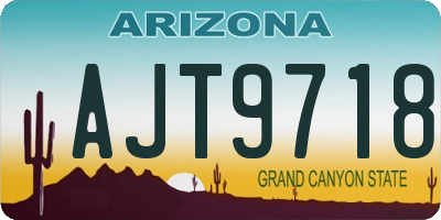 AZ license plate AJT9718