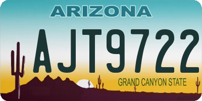 AZ license plate AJT9722