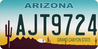 AZ license plate AJT9724