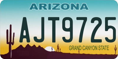 AZ license plate AJT9725