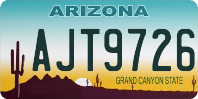 AZ license plate AJT9726