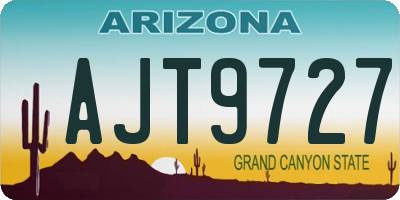 AZ license plate AJT9727