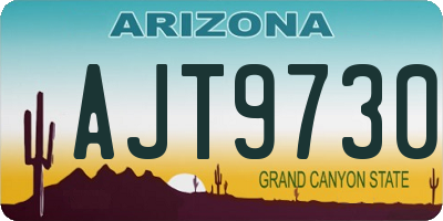 AZ license plate AJT9730