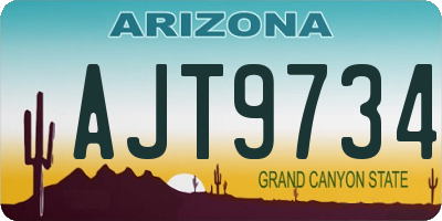 AZ license plate AJT9734