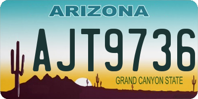 AZ license plate AJT9736