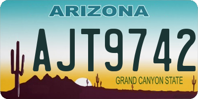 AZ license plate AJT9742