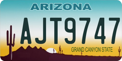 AZ license plate AJT9747