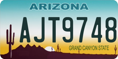 AZ license plate AJT9748