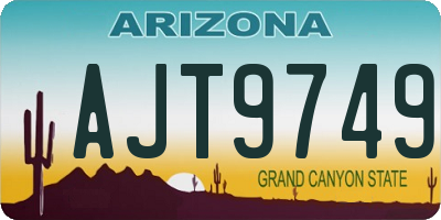 AZ license plate AJT9749