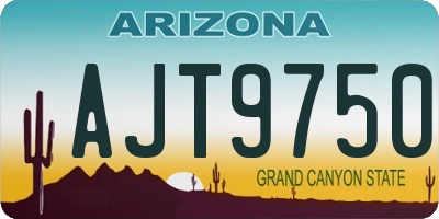 AZ license plate AJT9750