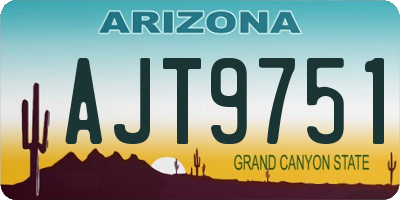 AZ license plate AJT9751