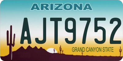 AZ license plate AJT9752
