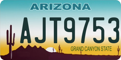 AZ license plate AJT9753