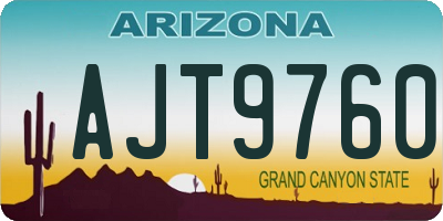 AZ license plate AJT9760