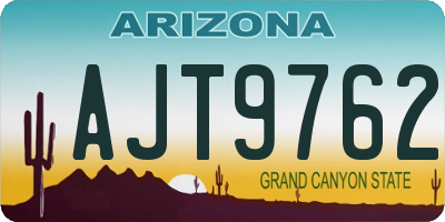 AZ license plate AJT9762