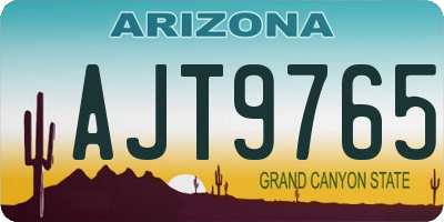 AZ license plate AJT9765
