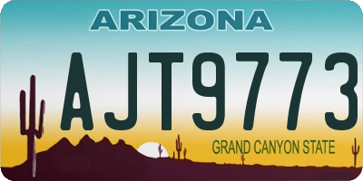 AZ license plate AJT9773