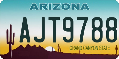 AZ license plate AJT9788