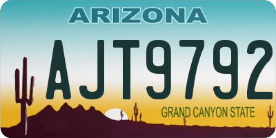 AZ license plate AJT9792