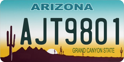 AZ license plate AJT9801