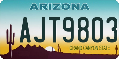 AZ license plate AJT9803
