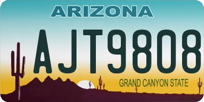 AZ license plate AJT9808