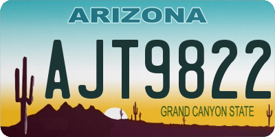 AZ license plate AJT9822