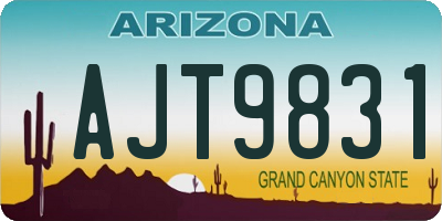 AZ license plate AJT9831