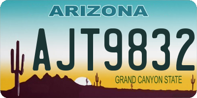 AZ license plate AJT9832