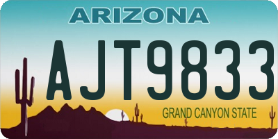 AZ license plate AJT9833