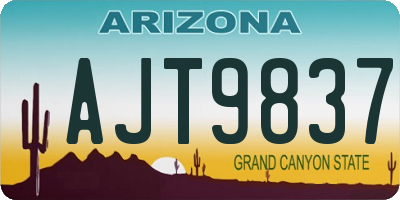 AZ license plate AJT9837