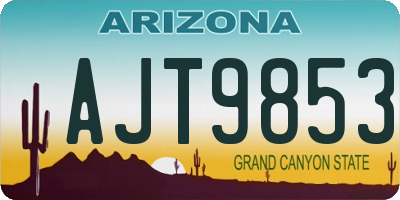 AZ license plate AJT9853