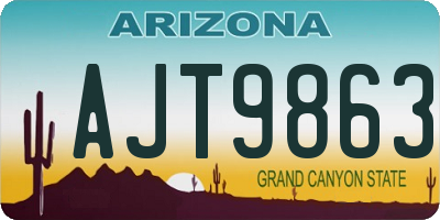 AZ license plate AJT9863