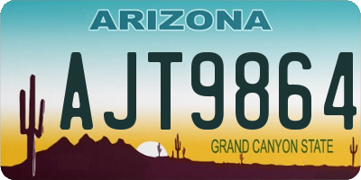 AZ license plate AJT9864