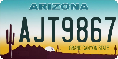 AZ license plate AJT9867