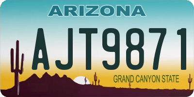 AZ license plate AJT9871