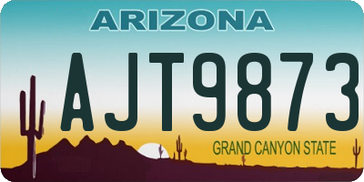 AZ license plate AJT9873