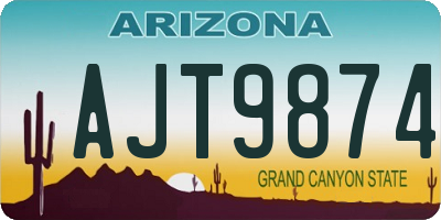 AZ license plate AJT9874