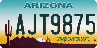 AZ license plate AJT9875