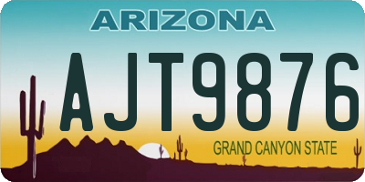 AZ license plate AJT9876