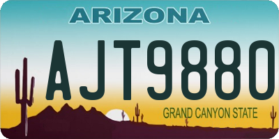 AZ license plate AJT9880