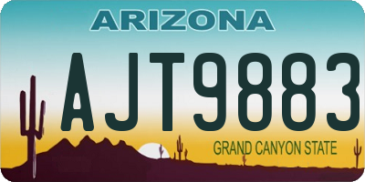 AZ license plate AJT9883