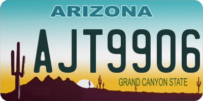 AZ license plate AJT9906