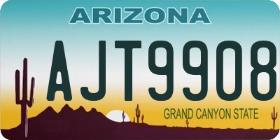AZ license plate AJT9908